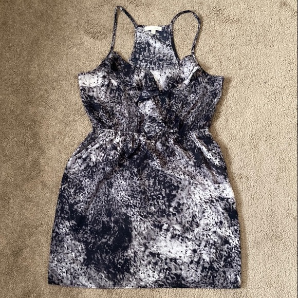 Lush black & grey spotted like patterned, spaghetti strap vacation dress, Large - Picture 8 of 13